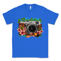 True Royal floral lotus leaf film roll vintage camera Classic Tee - FaDigitalArtStudio