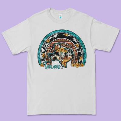 Texas Map Sunflower Leopard Cowhide Aztec Turquoise Gemstone Rainbow Premium Tee Designed By Artiststas