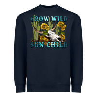 Navy grow wild sun child tbw Heavyweight Sweatshirt - texasbilliewilder