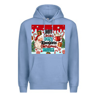 Colony Blue hot cocoa cozy blankets christmas movies tumbler Premium Hoodie - MaliasSmallBusiness