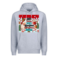 Heather Grey hot cocoa cozy blankets christmas movies tumbler Premium Hoodie - MaliasSmallBusiness