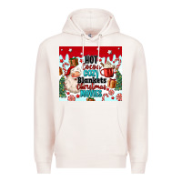 Pale Pink hot cocoa cozy blankets christmas movies tumbler Premium Hoodie - MaliasSmallBusiness