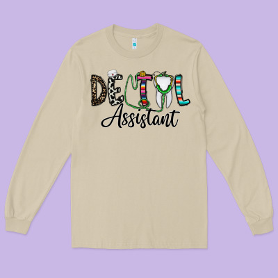 Dentalassistant Long Sleeve Tee Designed By Cowhidedigitalart