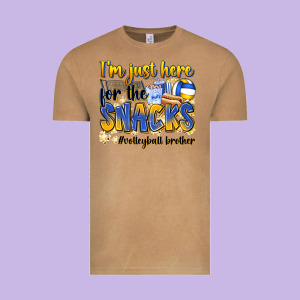 I'm Just Here For The Snacks #volleyball Brother Vintage Tee Designed By Zillion Design Studio