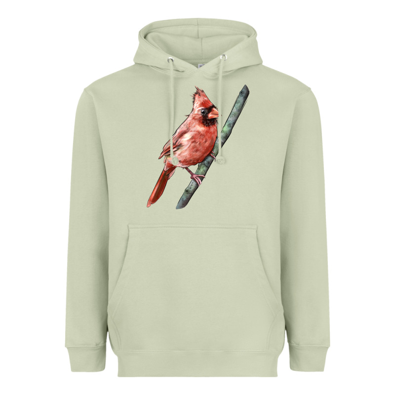 Northern Cardinal Bird Heavyweight Hoodie by LillyAllenDesigns | Teevron