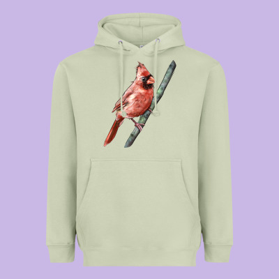 Northern Cardinal Bird Heavyweight Hoodie Designed By Lillyallendesigns