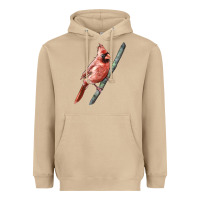 Mushroom Northern Cardinal Bird Heavyweight Hoodie - LillyAllenDesigns