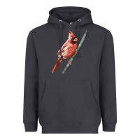 Smoke Northern Cardinal Bird Heavyweight Hoodie - LillyAllenDesigns