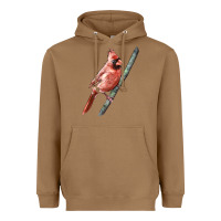 Toasted Coconut Northern Cardinal Bird Heavyweight Hoodie - LillyAllenDesigns