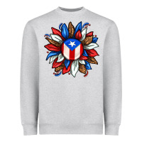 Heather Grey puerto rico sunflower Heavyweight Sweatshirt - texasbilliewilder