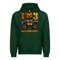 Forest Green i'm three this is how i roll monster truck birthday Urban Hoodie - Jasminsmagicworld