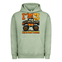 Pigment Oil Green i'm three this is how i roll monster truck birthday Urban Hoodie - Jasminsmagicworld