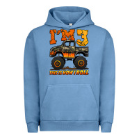 Pigment Pebble Blue i'm three this is how i roll monster truck birthday Urban Hoodie - Jasminsmagicworld