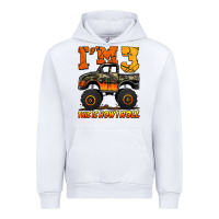 White i'm three this is how i roll monster truck birthday Urban Hoodie - Jasminsmagicworld
