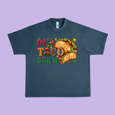 Let's Taco 'bout It Urban Heavy Tee Designed By Texasbilliewilder