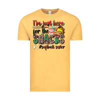 Vintage Mustard i'm just here for the snacks #softball sister Vintage Tee - Zillion Design Studio