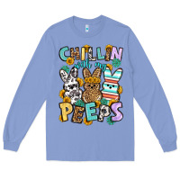 Colony Blue Chillin with my peeps Easter Long Sleeve Tee - OliviaCreatesArt