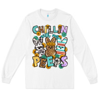 White Chillin with my peeps Easter Long Sleeve Tee - OliviaCreatesArt