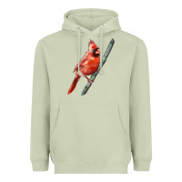 Matcha Northern Cardinal Bird Heavyweight Hoodie - LillyAllenDesigns