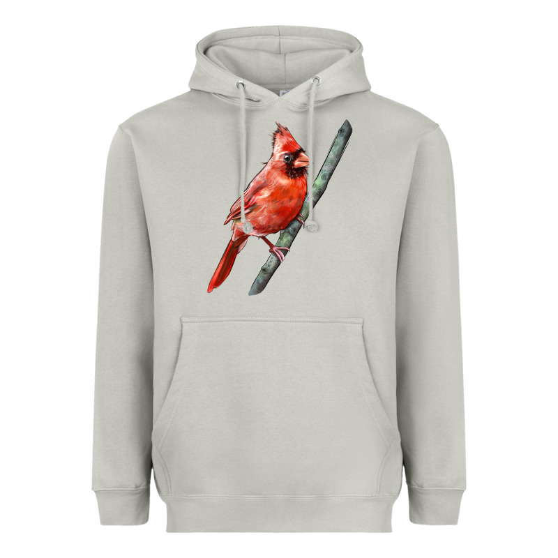 Northern Cardinal Bird Heavyweight Hoodie by LillyAllenDesigns | Teevron