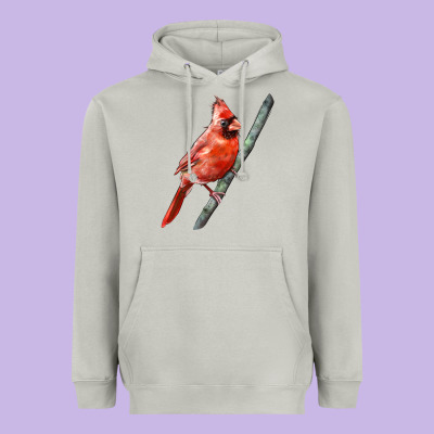 Northern Cardinal Bird Heavyweight Hoodie Designed By Lillyallendesigns
