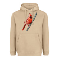 Mushroom Northern Cardinal Bird Heavyweight Hoodie - LillyAllenDesigns