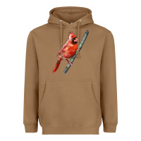 Toasted Coconut Northern Cardinal Bird Heavyweight Hoodie - LillyAllenDesigns