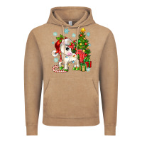 Vintage Coffee Christmas unicorn Vintage Hoodie - Zillion Design Studio