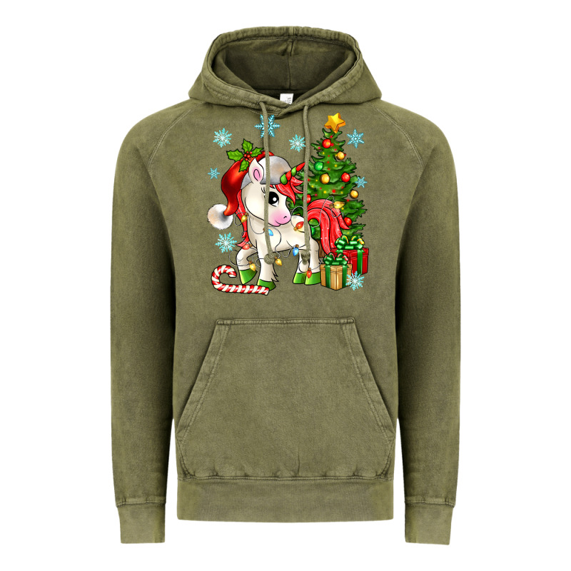 Christmas Unicorn Vintage Hoodie by Zillion Design Studio | Teevron