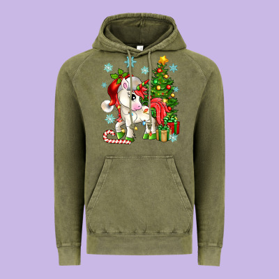 Vintage Hoodie Christmas unicorn