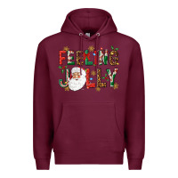 Burgundy Feeling Jolly Premium Hoodie - NancyCooperArtShop