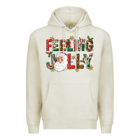 Oatmeal Heather Feeling Jolly Premium Hoodie - NancyCooperArtShop