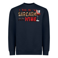 Navy i run on sarcasm and wine Heavyweight Sweatshirt - Zillion Design Studio