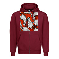 Burgundy flying ghosts seamless pattern Zipper Hoodie - BundleAndBundleShop