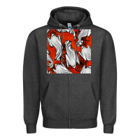 Charcoal Heather flying ghosts seamless pattern Zipper Hoodie - BundleAndBundleShop