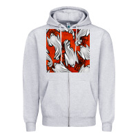 Heather Grey flying ghosts seamless pattern Zipper Hoodie - BundleAndBundleShop