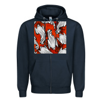 Navy flying ghosts seamless pattern Zipper Hoodie - BundleAndBundleShop