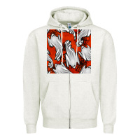 Oatmeal Heather flying ghosts seamless pattern Zipper Hoodie - BundleAndBundleShop