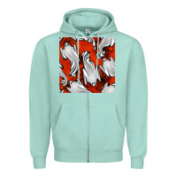 Seafoam flying ghosts seamless pattern Zipper Hoodie - BundleAndBundleShop