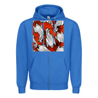 Flying Ghosts Seamless Pattern Zipper Hoodie | Teevron