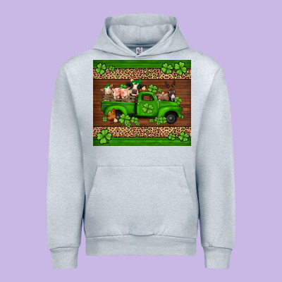 St Patricks Farm Animals Truck Urban Hoodie Designed By Jasminsmagicworld