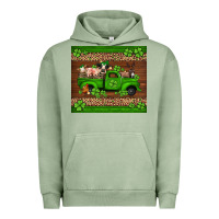 Pigment Oil Green st Patricks farm animals truck Urban Hoodie - Jasminsmagicworld