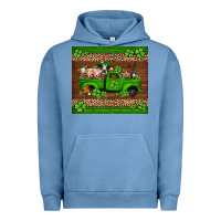 Pigment Pebble Blue st Patricks farm animals truck Urban Hoodie - Jasminsmagicworld