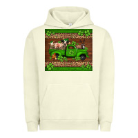 Pigment Pistachio st Patricks farm animals truck Urban Hoodie - Jasminsmagicworld