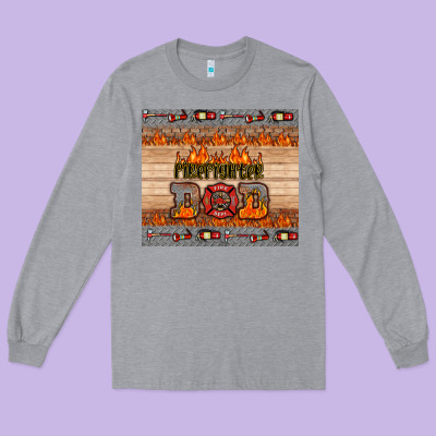 Firefighter Dad Long Sleeve Tee Designed By Hra Design Shop