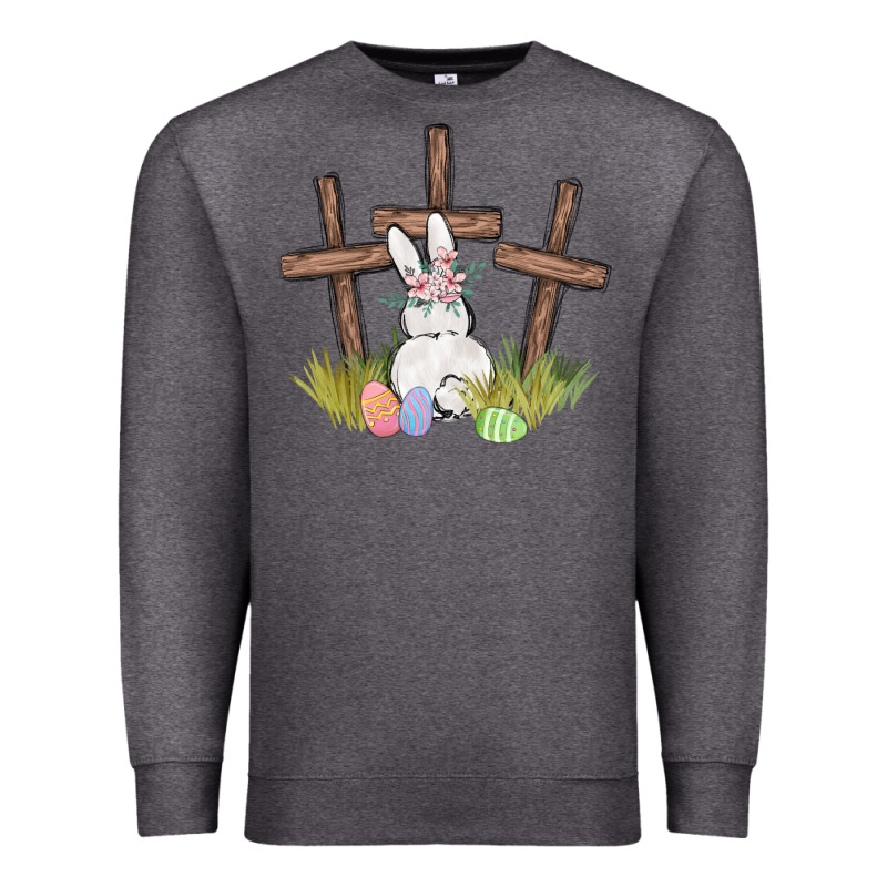 Floral Watercolor Easter Bunny Cross Premium Sweatshirt by MaliasSmallBusiness | Teevron