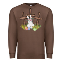 Chestnut floral watercolor easter bunny cross Premium Sweatshirt - MaliasSmallBusiness