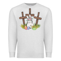 Oatmeal Heather floral watercolor easter bunny cross Premium Sweatshirt - MaliasSmallBusiness