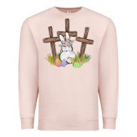 Pale Pink floral watercolor easter bunny cross Premium Sweatshirt - MaliasSmallBusiness