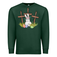 Sports Green floral watercolor easter bunny cross Premium Sweatshirt - MaliasSmallBusiness